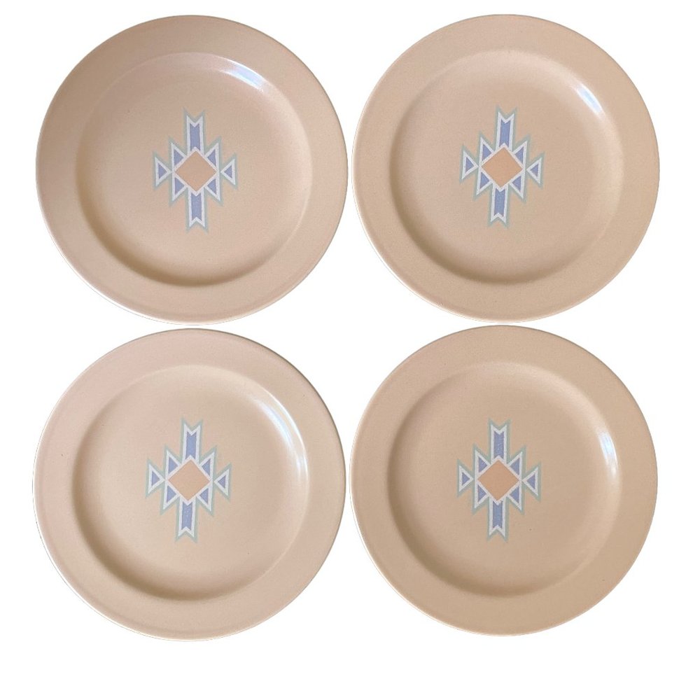 Vintage Treasure Craft Discontinued Southwest Pattern Salad Plates Set Of 4